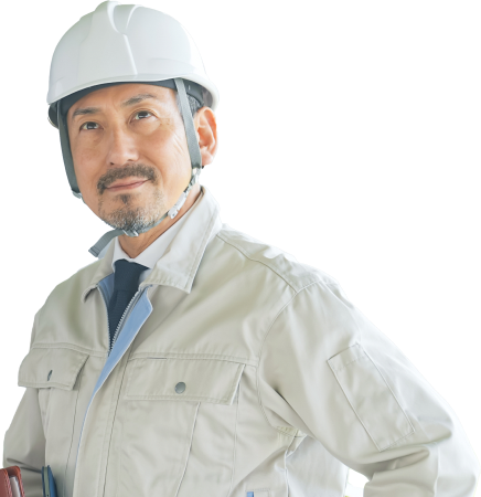 建物を確認する職人