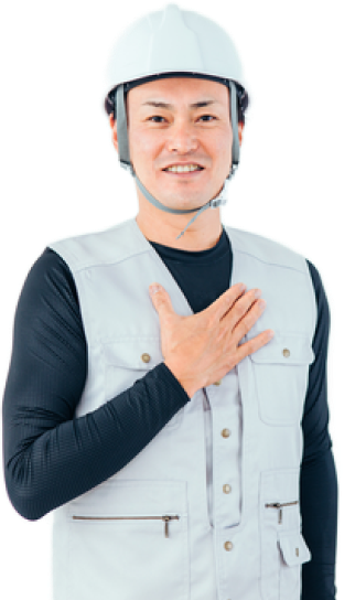 建物を確認する職人